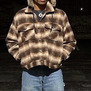 Men's Brown Plaid Jacket